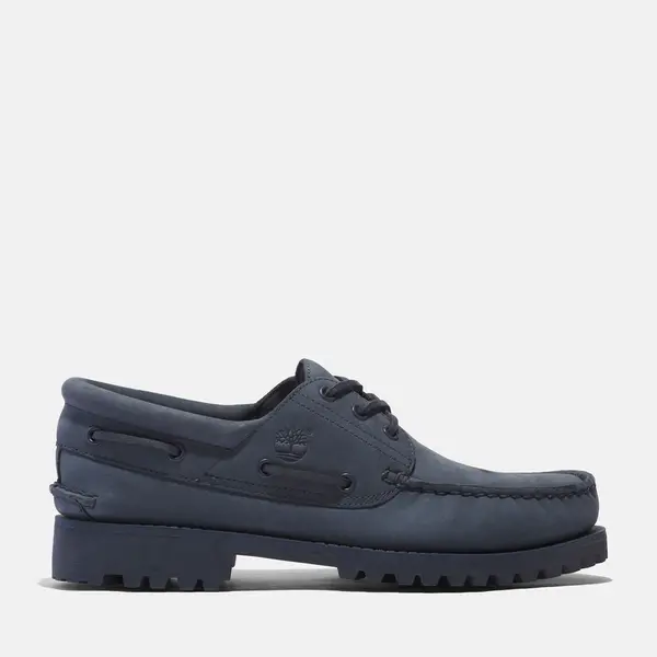 Image of Timberland authentic Handsewn Boat Shoe For Men In Dark Blue Suede Blue, Size 12.5