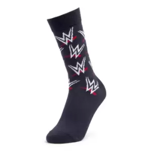 Image of Mens WWE Logo Socks - Navy - UK 8-11