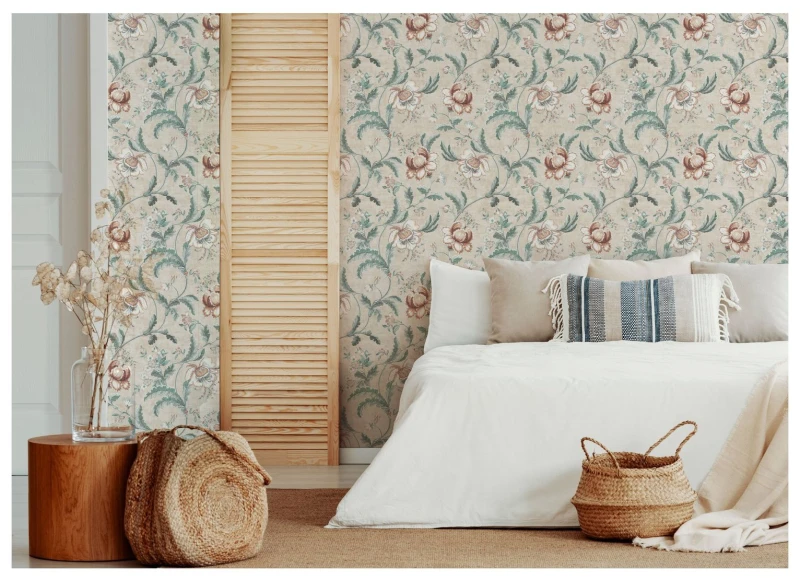 Image of Esselle Home Esselle Home Tapestry Floral Natural Spice wallpaper