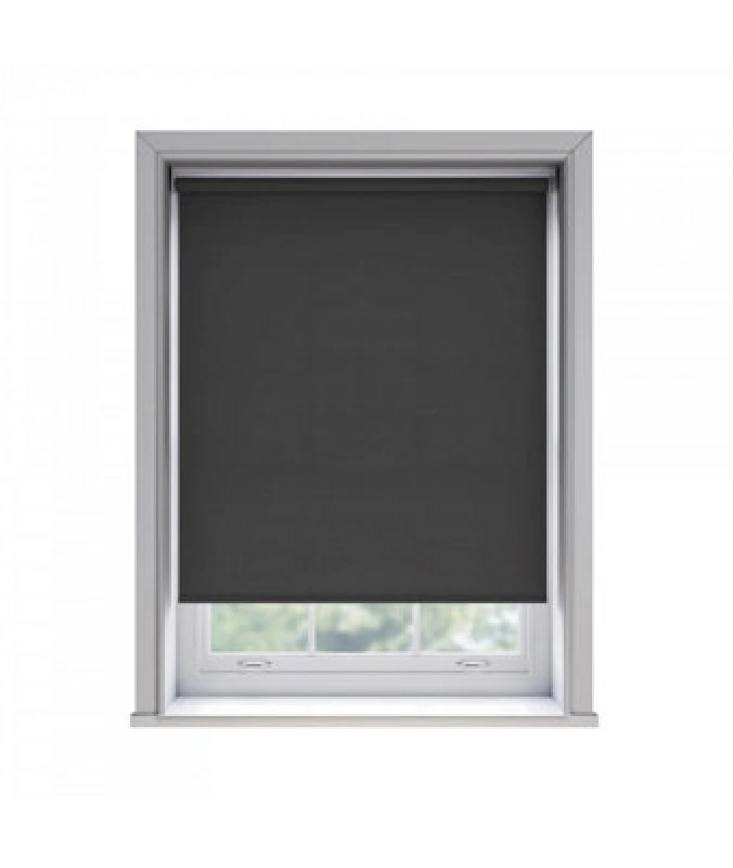 Image of 45Cm No Drill Self Adhesive Black Thermal Blackout Roller Blind (170Cm Drop)