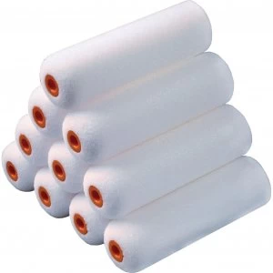 Image of Stanley Mini Foam Gloss Paint Roller Sleeve 100mm Pack of 10