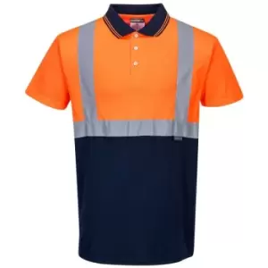 image of Portwest S479ONRM - sz M Two-Tone Polo - Orange/Navy - Orange/Navy