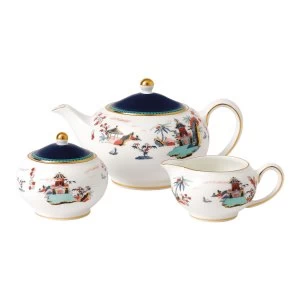 image of Wedgwood Wonderlust Blue Pagoda 3 Piece Set Blue