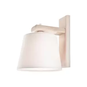 image of Aida Wall Lamp With Fabric Shade Old White, 1x E27