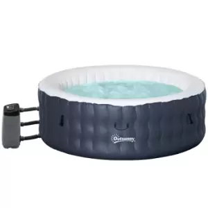 image of Outsunny Inflatable Hot Tub Spa With Pump 4 Person - Dark Blue