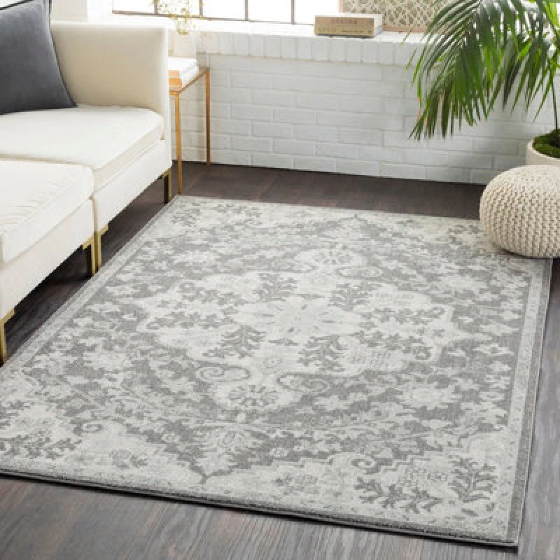 Image of Livabliss Vintage Oriental Boho Black Lou Area Rug 200 X 275cm - Easy Care, Non Shedding, Ideal For Living Room & Bedroom