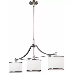 Image of 3 Bulb Chandelier Hanging Pendant LIght Satin Nickel/Chrome LED E27 60W Bulb