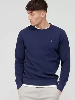 Image of Gant Waffle Sweatshirt, Evening Blue Size XL Men