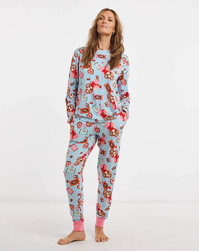 Image of Chelsea Peers Chelsea Peers Classic Long Sleeve Set Blue - Chelsea Peers - Size: 12 Blue Female 12 NH53202