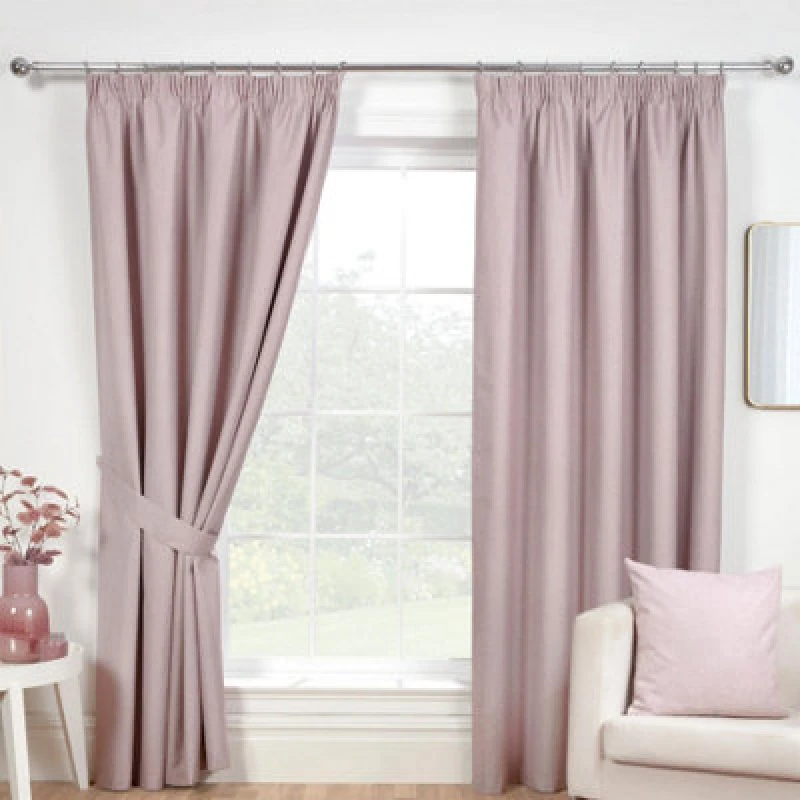Image of Eclipse Blackout Ready Made Pencil Pleat Curtains Rose