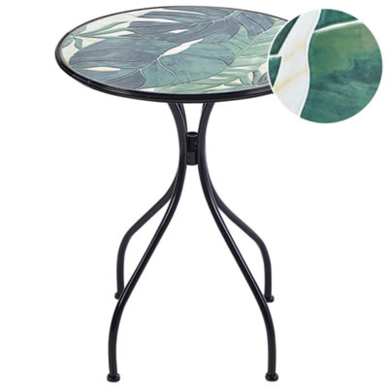 Image of Beliani Bistro Table Cozzana 60 Cm 60 Cm Metal Black