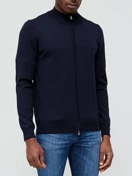 Image of Hugo Boss Balonso-L Full Zip Knitted Jumper Navy Size L Men