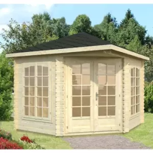 image of Palmako Melanie 2.8m x 2.8m Corner Log Cabin Summerhouse (28mm)