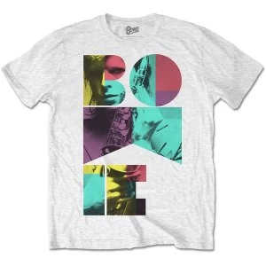 image of David Bowie - Colour Sax Unisex Large T-Shirt - White