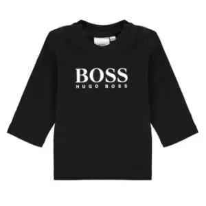 Image of Boss Big Logo Long Sleeve T-Shirt Baby Boys - Black