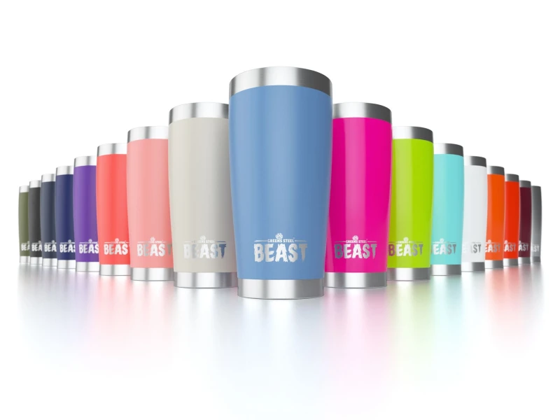Image of Green Steel Stainless Steel Insulated Travel Mug Reusable Cup in Black Size: 30oz (800ml) Black Unisex 30oz (800ml)