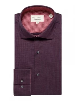 Image of Ted Baker Mens Wreeth Slick Rick Micro Gingham Shirt Red