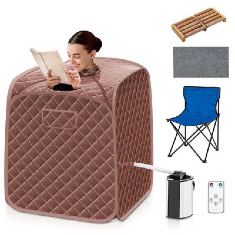 Image of Costway 3L Foldbale Steam Sauna Personal Therapeutic Steam Spa Sauna Remote Control