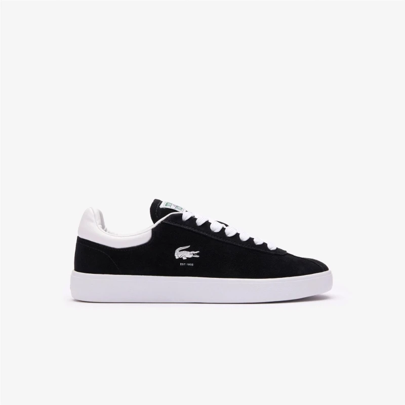 Image of Lacoste baseshot trainers in Black & white Black/White UK 7