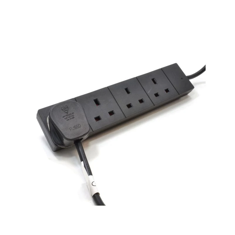 Image of FDL 4 WAY MAINS STRIP - BLACK - 2M
