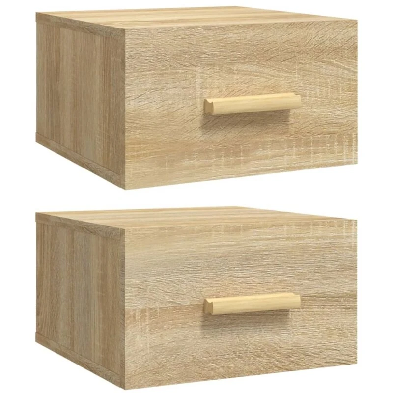 Image of Vidaxl 2X Floating Wall Display Shelf White 80Cm Mdf Cubes Storage Decor, Brown 812841