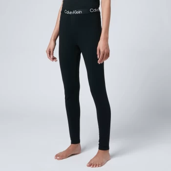 Image of Calvin Klein Womens Logo Waistband Leggings - Black - L