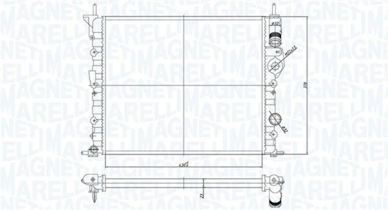 Image of MAGNETI MARELLI Engine radiator MAGNETI MARELLI 350213194700