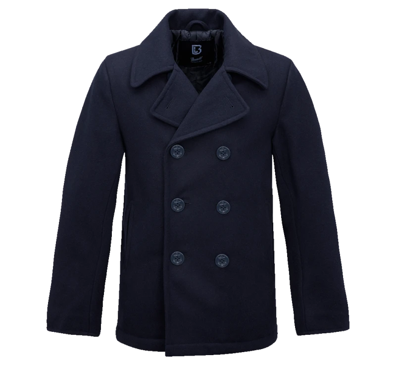 Image of Brandit Pea Coat Jacket, blue, Size XL for Men