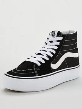 Image of Vans Sk8-Hi Platform - Black/White, Size 3, Women