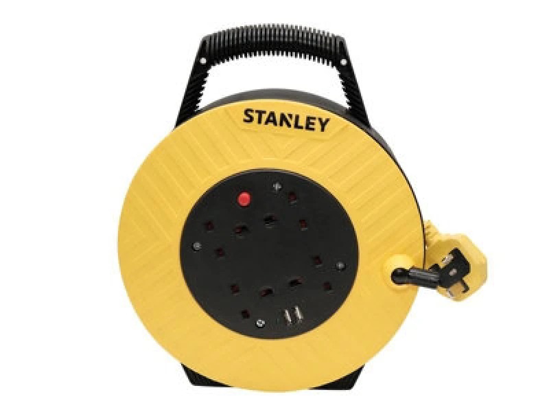 Image of Stanley 6 Socket Semi Enclosed Cable Extension Reel 240v and USB 15m SXECGJ2OHQE