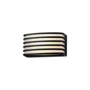 Image of Kiantone Outdoor Wall Lamp, E27, IP54, Matt Black, Opal PC Shade