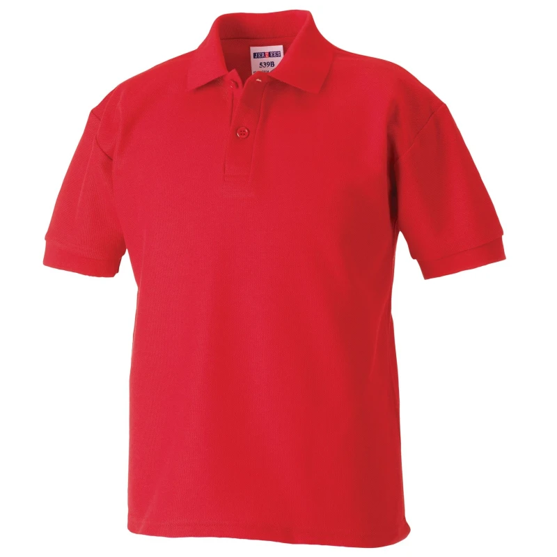 Image of Jerzees Schoolwear Jerzees Schoolgear 65 35 Pique Polo Shirt in Light Red Size: 3-4 Years Light Red Unisex 3-4 Years