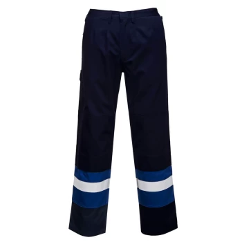 Image of Biz Flame Mens Flame Resistant Plus Trousers Navy / Royal 3XL 32"