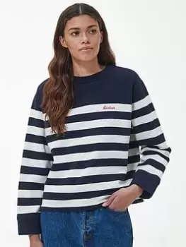 image of Barbour Barbour Aster Stripe Sweatshirt - Black, Navy, Size 16, Women