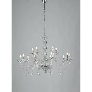 Image of Fan Europe Lighting - Fan Europe RIFLESSO 5 Light Chandeliers Chrome, Crystal 96x67cm