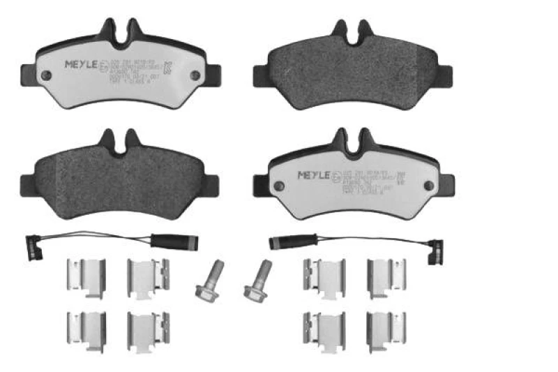 Image of MEYLE 025 291 9019/PD Brake pad set Rear Axle, incl. wear warning contact, MEYLE-PD Quality, with anti-squeak plate Brake Pad Set,disc brake (402)
