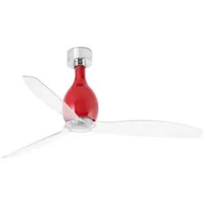 Image of Faro mini eterfan - Shiny Red, Transparent Ceiling Fan With dc Motor Smart - Remote Included