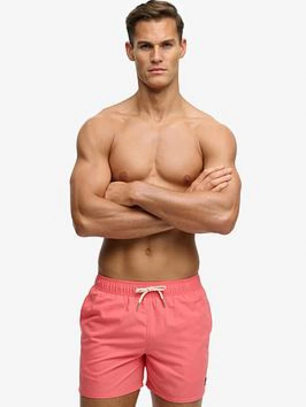 Image of Superdry Logo embroidered swim shorts Superdry 15 Rose Male M