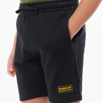 image of Barbour International Boys Essential Sweat Shorts - Black - 10-11 Years