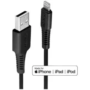 Image of LINDY USB cable USB 2.0 Apple Lightning plug, USB-A plug 1m Black 31320