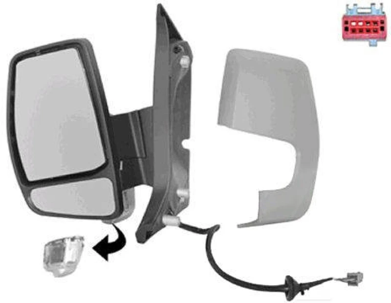Image of VAN WEZEL 1987807 Wing mirror * HAGUS * Left, Heatable, primed Outside Mirror (50)