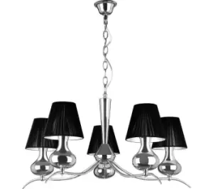 image of INTERIORS by Premier 5 Arm Pendant Ceiling Light - Black