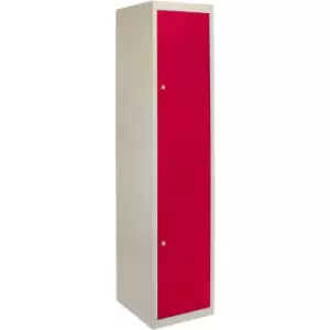 Image of Monsterracking - Metal Storage Lockers - Two Doors, Flatpacked, Red - Red