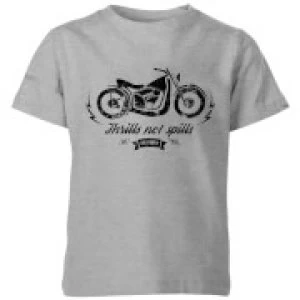 image of Smiley Thrills Not Spills Kids T-Shirt - Grey - 11-12 Years