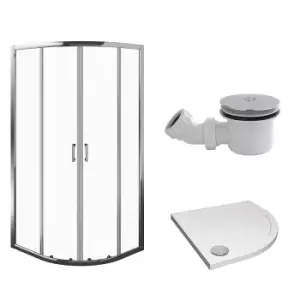 image of Aqualux 900 x 900mm Quadrant Shower Enclosure and Tray Package