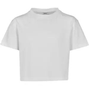 Image of Build Your Brand Girls Cropped T-Shirt (4-6 Years) (White)