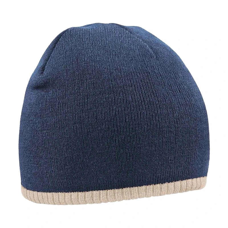 Image of Beechfield Beechfield Men Two Tone Pull-On Beanie in Navy Navy One Size Male 5063527292315