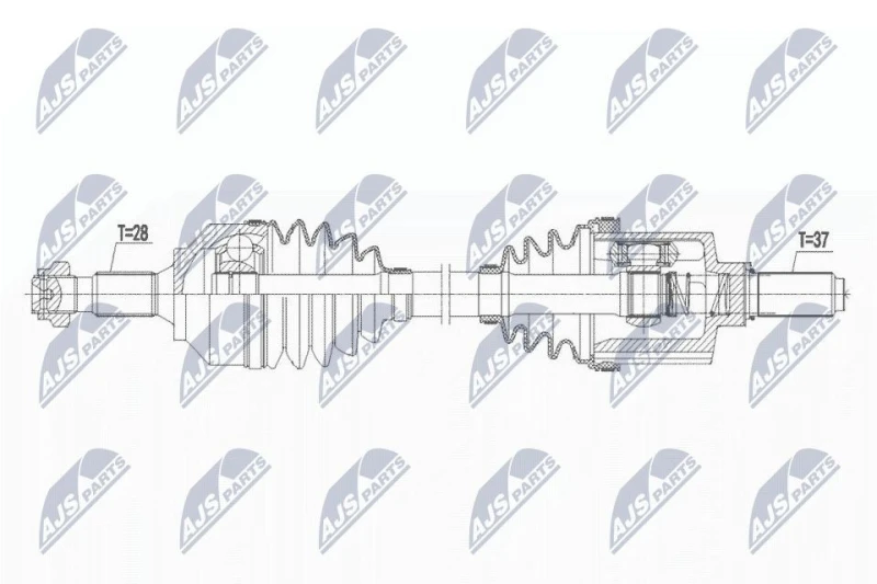 Image of NTY NPW-PE-059 Drive shaft Front Axle Left Drive Shaft (13)