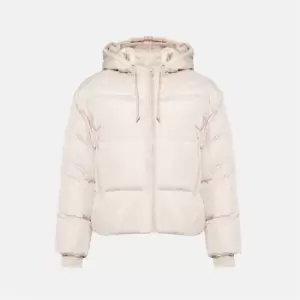 Missguided Plus Size Hooded Puffer Coat - Beige