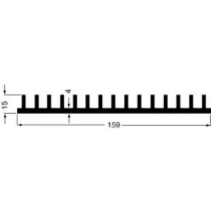 image of Fin heat sink 0.9 CW L x W x H 200 x 159 x 15mm Fischer Ele